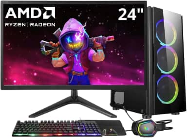 PC Gamer 3green Winner, AMD Ryzen 7 5700G, 16GB DDR4, SSD 1TB, Gráficos Radeon VEGA, Fonte 500W, Monitor 24' LED, Kit Gamer completo - GSW-24014