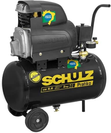 SCHULZ Compressor de Ar de Pistão 2,0 HP 25 Litros 8,6 Pés Pratiko CSI 8,6|25