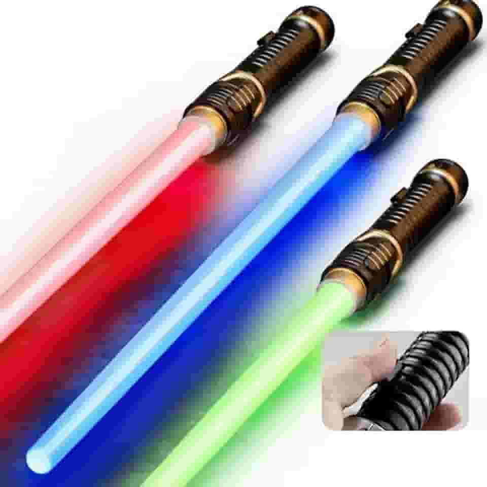 Sabre de Luz LED com Ejeção Automática, Espada Laser para Cosplay, Brinquedo com Luzes, criança, adulto