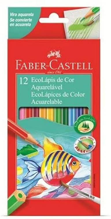 EcoLápis Aquarelavel 12 Cores, Faber-Castell, 120212G, Grafite