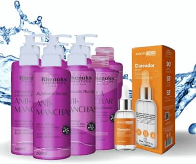 Generic Kit de Skincare Anti Manchas Efeito Peeling com Hialurônico + Sérum Clareador Dermachem para Face (Kit Completo com 5 Itens)