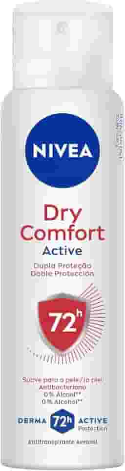 NIVEA Desodorante Antitranspirante Aerossol Dry Comfort 150ml - Proteção prolongada de 72h, dupla proteção com ativos antitranspirantes, sensação de axilas secas e frescas