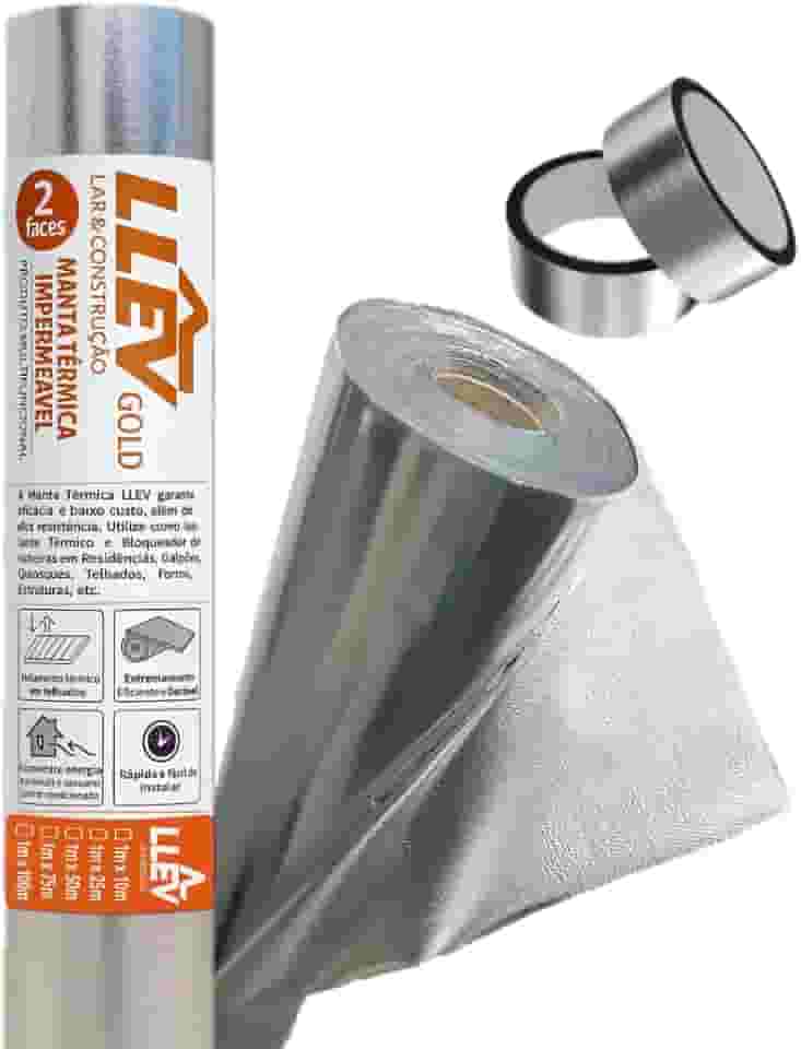 Manta Térmica Foil De Subcobertura Dupla Face 100m² + 2 Fitas Telhado Casa Reforma