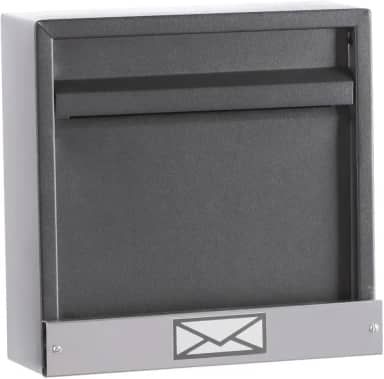 JGC COMERCIAL, Caixa De Correio Carta Grade Horizontal Preta C/Inox