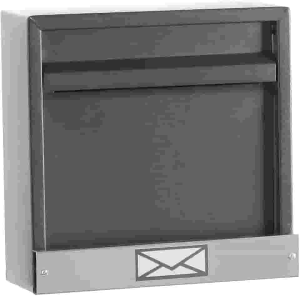 JGC COMERCIAL, Caixa De Correio Carta Grade Horizontal Preta C/Inox