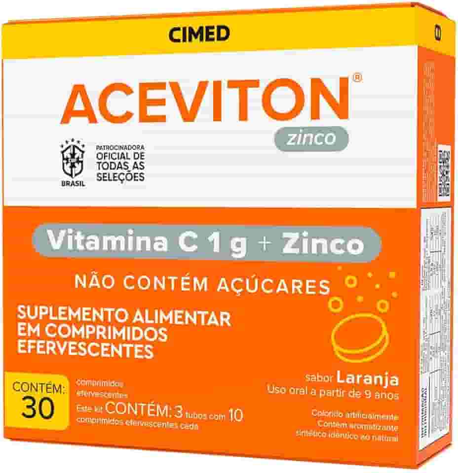 Aceviton Vitamina C e Zinco 30 Comprimidos Efervescentes