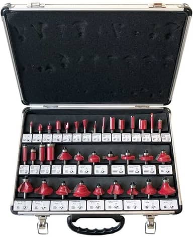 Fresa Para Tupia 6mm Maleta De Alumínio Com 35 Fresas Charbs