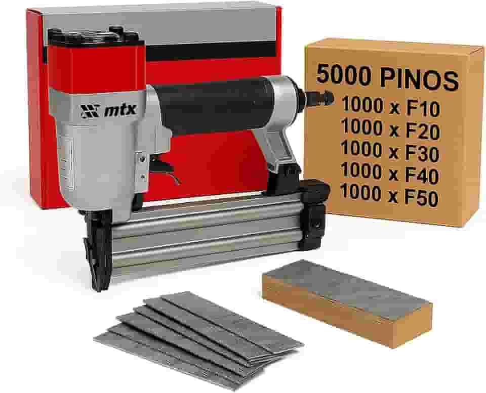 MTX Pinador e Pneumático Profissional com 5000 Grampos, F10 a F50mm