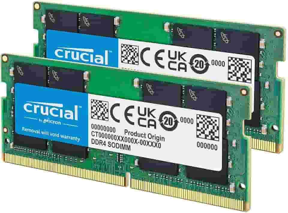 Crucial Kit RAM DDR4 de 32 GB (2 x 16 GB), memória de laptop CL22 de 3200 MHz (PC4-25600), SODIMM de 260 pinos, downclockable para 2933/2666MHz, compatível com Intel Core de 13ª geração e AMD Ryzen