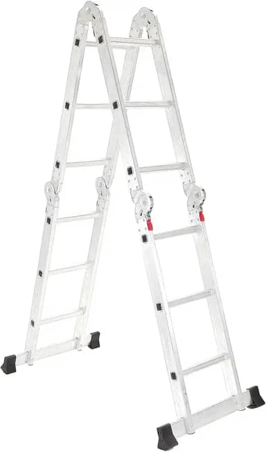 Escada Articulada Multifuncional 4x3 Alumínio 12 Degraus 3,32m Gardenlife