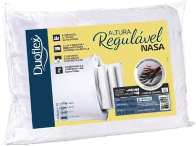Travesseiro Altura Regulável Nasa, Duoflex, Branco, Pacote de 1