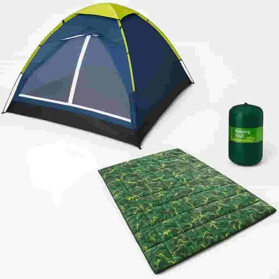 Kit Barraca 2 Pessoas Camping Acampamento + Colchonete Casal