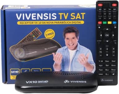 Receptor Digital Vivensis TV, Full HD Smart via Satélite VX10, Preto Bivolt