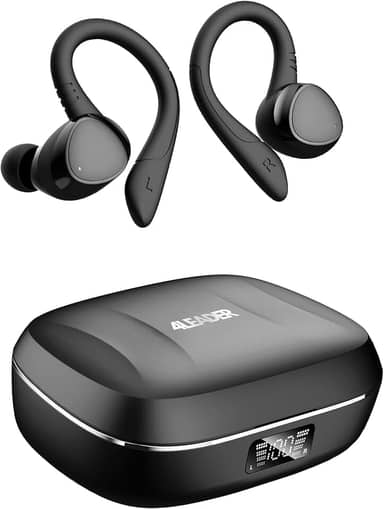 Fone de Ouvido Bluetooth com Microfone e Cancelamento de Ruído Ativo - 4Leader, à Prova D'água e com até 20 Horas de Reprodução - Melhor Escolha para Esportes e Atividades ao Ar Livre - Preto