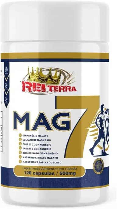 Magnésio 7 Em 1 Malato Taurato Cloreto 500mg 120cps - Rei Terra