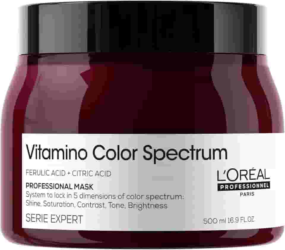 L'Oréal Professionnel, Máscara Profissional, Vitamino Color Spectrum, para coloridos & vibrantes, cabelos hidratados e suaves, brilho espelhado ultra intenso, cores ricas e vibrantes, 500ml