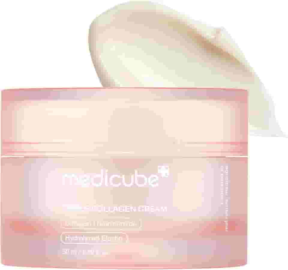 medicube Creme De Colágeno Triplo - Hidratante E Firmador Com Ácido Hialurônico, Elastina Premium, Manteiga Karité, Cuidado Antirrugas Aumenta A Elasticidade, Coreano Para Pele, 1,69 Oz