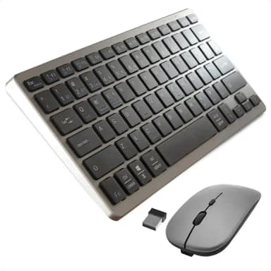 Teclado e Mouse Sem Fio Bluetooth Recarregável ABNT2 - Padrão Wireless para Celular, Notebook, iPad e Tablet - Ideal para Escritório