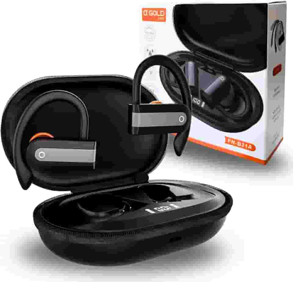 Fone de Ouvido Sem Fio Bluetooth 5.4 com Microfone, Led, Case 500mAh Pró. Até 15 horas de uso, Resistente a Água IPX5.Trabalho, Lazer, Gamer, Corrida e Esportes, Compatível com Android e IOS - Premium