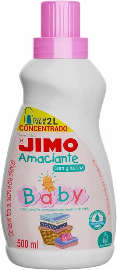 JIMO Amaciante Concentrado Baby Mais Maciez Menos Agressiva Fragância Suave 500ml
