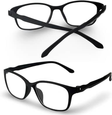 Óculos Anti Luz Azul Confortável Leve TR90 Bloqueador Blue Ray NÃO TEM GRAU Proteção Contra os Raios Azuis Telas Computador TV Celular Matte Black + Estojo forro duplo DAFALUI