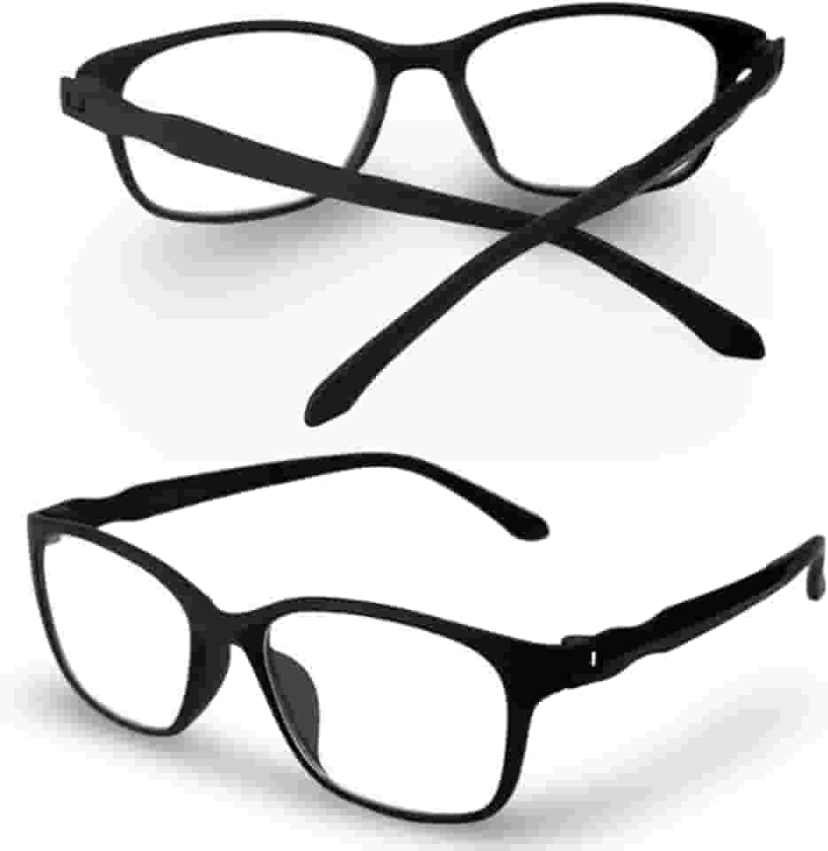 Óculos Anti Luz Azul Confortável Leve TR90 Bloqueador Blue Ray NÃO TEM GRAU Proteção Contra os Raios Azuis Telas Computador TV Celular Matte Black + Estojo forro duplo DAFALUI