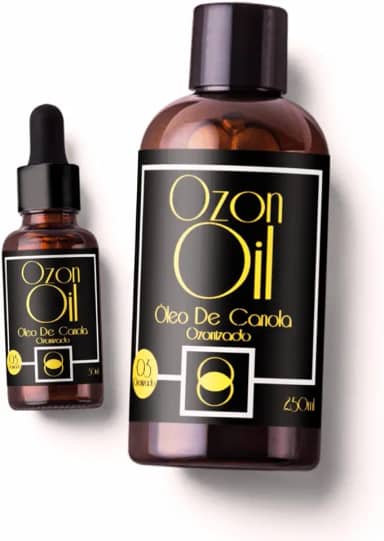 Óleo de Canola Ozonizado 100% Puro 250ml + 30ml Concentrado Frasco Âmbar