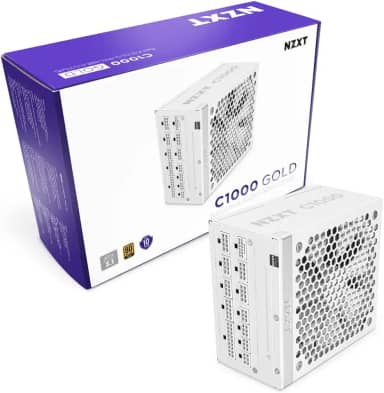 NZXT C1000 Gold ATX 3.1 - Fonte de alimentação para jogos de PC totalmente modular de baixo ruído - 1000 Watts - 80 Plus Gold - Conector 12V-2x6 - Modo Zero Fan - Capacitores 100% japoneses - Branco