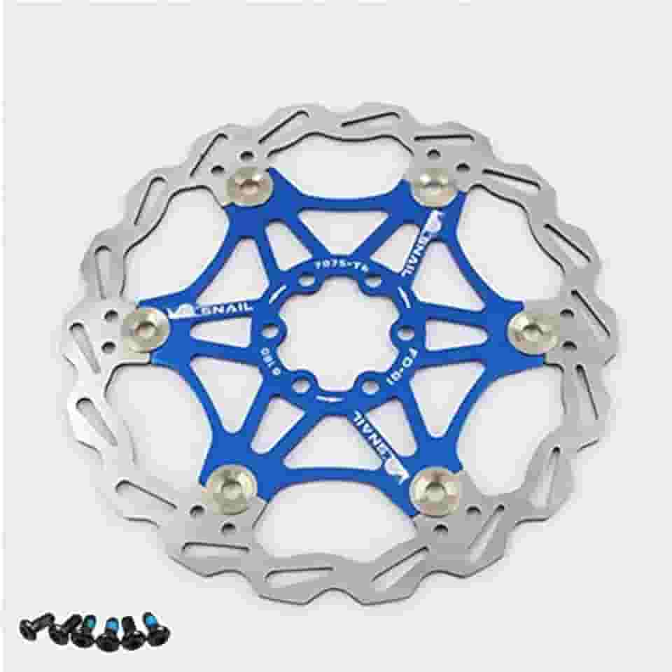 Conjuntos de freio a disco de freio a disco de bicicleta de 160 mm 180 mm com 6 parafusos adequados para bicicleta de estrada, mountain bike, MTB, BMX (liga de alumínio e aço inoxidável)