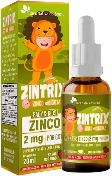 ZINTRIX (Zinco Infantil) 20ml - Flora Nativa Sabor:Morango