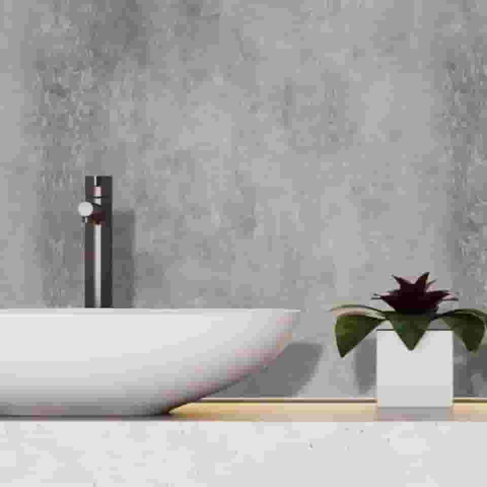 Papel De Parede Adesivo 10m x 45cm Lavável 3d (Cimento Queimado)