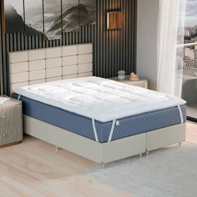 Pillow Top Casal Queen King Size Solteiro Fibra De Silicone 400 Fios Protetor Toque Macio Aveludado (Queen)