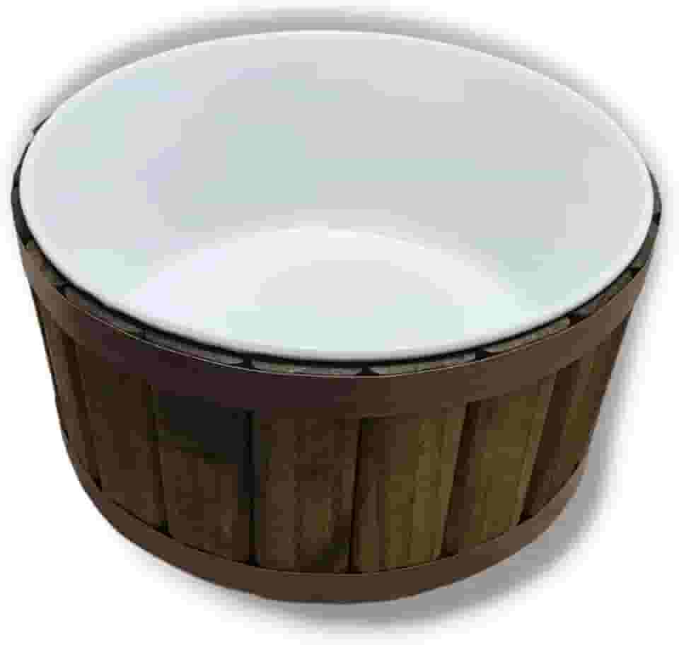 Tina Escalda Pés em Pinus Marrom - bacia em pintura premium Branca