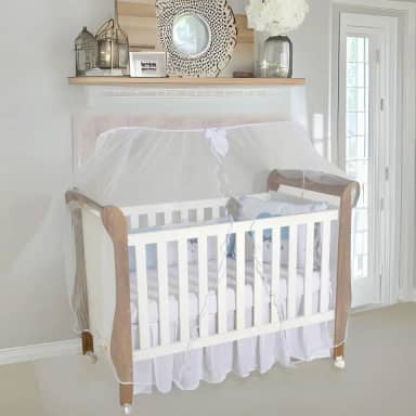 Mosquiteiro De Berço Americano Para Varal Inteiro Bebê - Branco