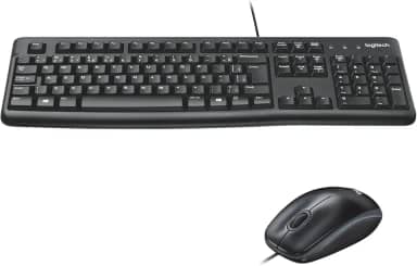 Combo Teclado e Mouse com fio USB Logitech MK120 com Design Confortável, Durável e Resistente à Respingos, USB e Layout ABNT2
