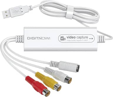 Assistente de VHS para DVD com gravador de vídeo USB, placa de captura de vídeo, conversor RCA para USB, conversor Hi8 Mini DV para DVD para leitor de fita, câmera de vídeo, PC TV, compatível