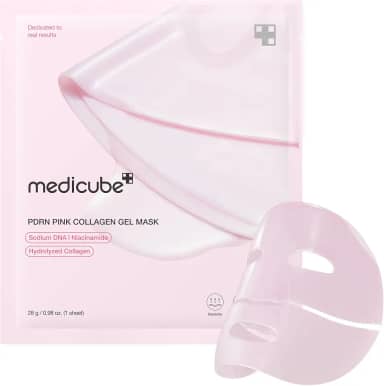 medicube Máscara De Gel Gelatinoso Colágeno Rosa Salmon Dna Pdrn, Facial Noturna Para Pele Com Brilho Radiante - Elasticidade, Hidratação, Firmeza E Cuidados A Coreanos, 28G, 1 Unidade