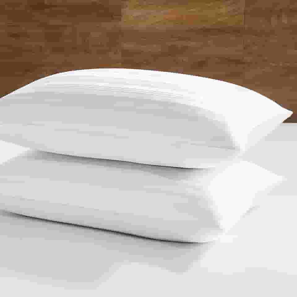 downluxe Travesseiros de plumas de ganso - Conjunto de 2 travesseiros de penas da coleção de hotel para dorminhocos nas costas, estômago ou de lado, tamanho Queen (51 x 71 cm)