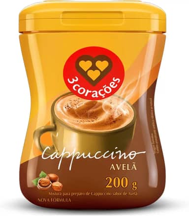 3 Corações Cappuccino Sabor Avelã, 200g