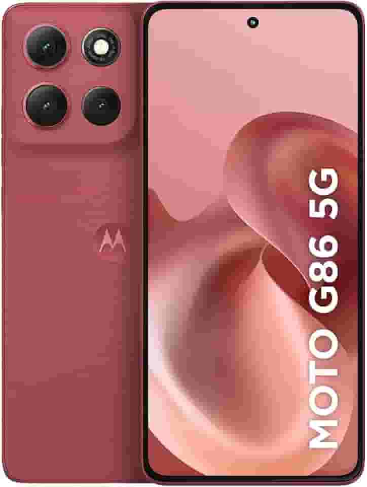 Smartphone Motorola Moto g86 5G - 256GB 24GB (8GB RAM+16GB Ram Boost) Tela 1.5K pOLED, 50MP Sony camera OIS Moto AI, videos em 4K, IP68 + IP69 - Vermelho