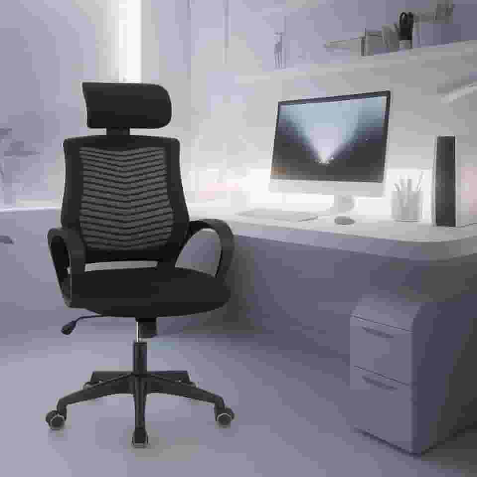 Cadeira de Escritório Ergonômica Diretor Com Apoio de Cabeça