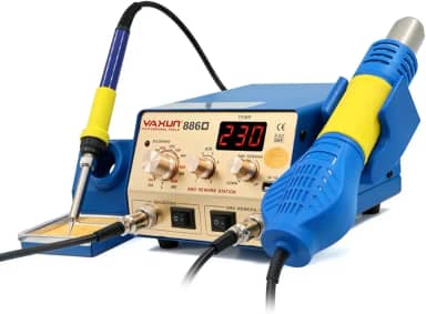 Estação de Retrabalho Ferro Solda 2 em 1 Soprador Ar Quente 220v Yaxun YX-886D SMD
