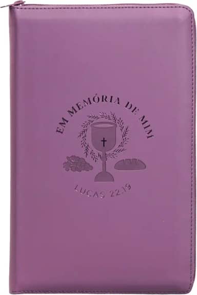Bíblia NVI com zíper: Em memória de mim, courosoft roxo com toque emborrachado, Leitura Perfeita: Nova Versão Internacional