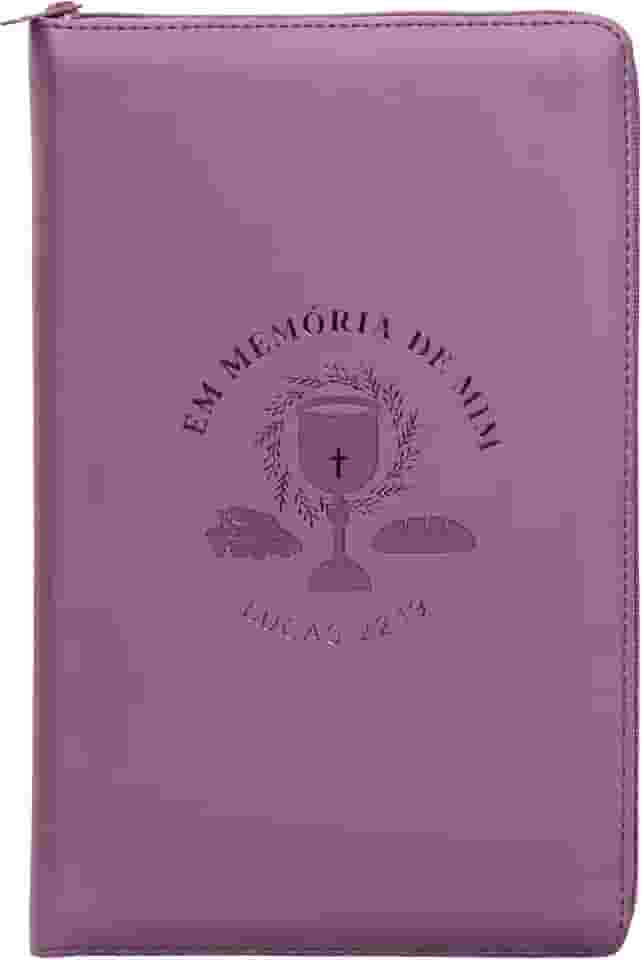 Bíblia NVI com zíper: Em memória de mim, courosoft roxo com toque emborrachado, Leitura Perfeita: Nova Versão Internacional