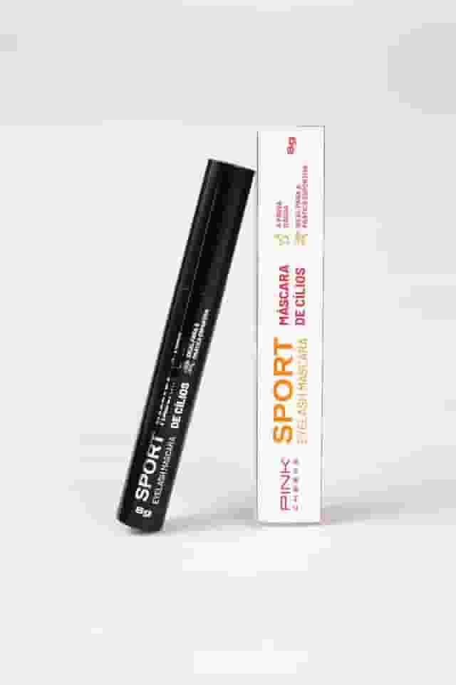MÁSCARA DE CÍLIOS SPORT EYELASH MASCARA PRETA 8G Pink Cheeks - Rímel Ultrarresistente À Prova D'água Define Dá Volume por até 12 Horas, Não Borra, Não Esfarela, Não Escorre, Fácil Aplicação e Testado Dermato e Oftalmologicamente.
