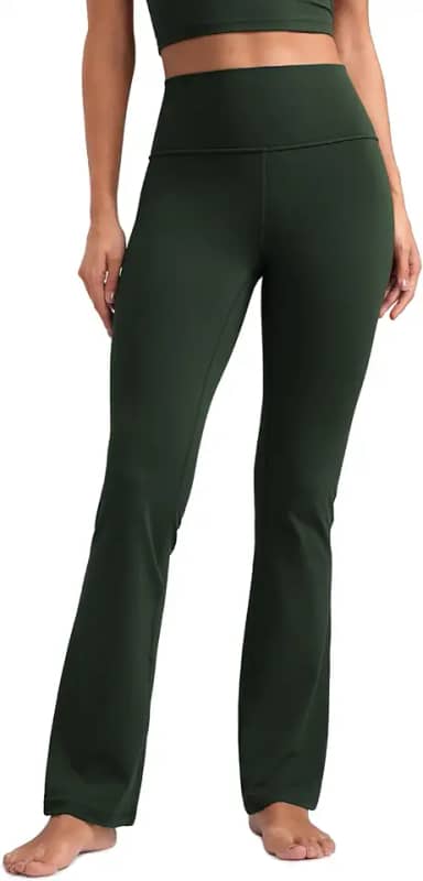 Calças Flare de cintura alta Butterluxe para mulher 33,5' - Perna larga com bolso para ioga