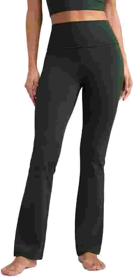 Calças Flare de cintura alta Butterluxe para mulher 33,5' - Perna larga com bolso para ioga