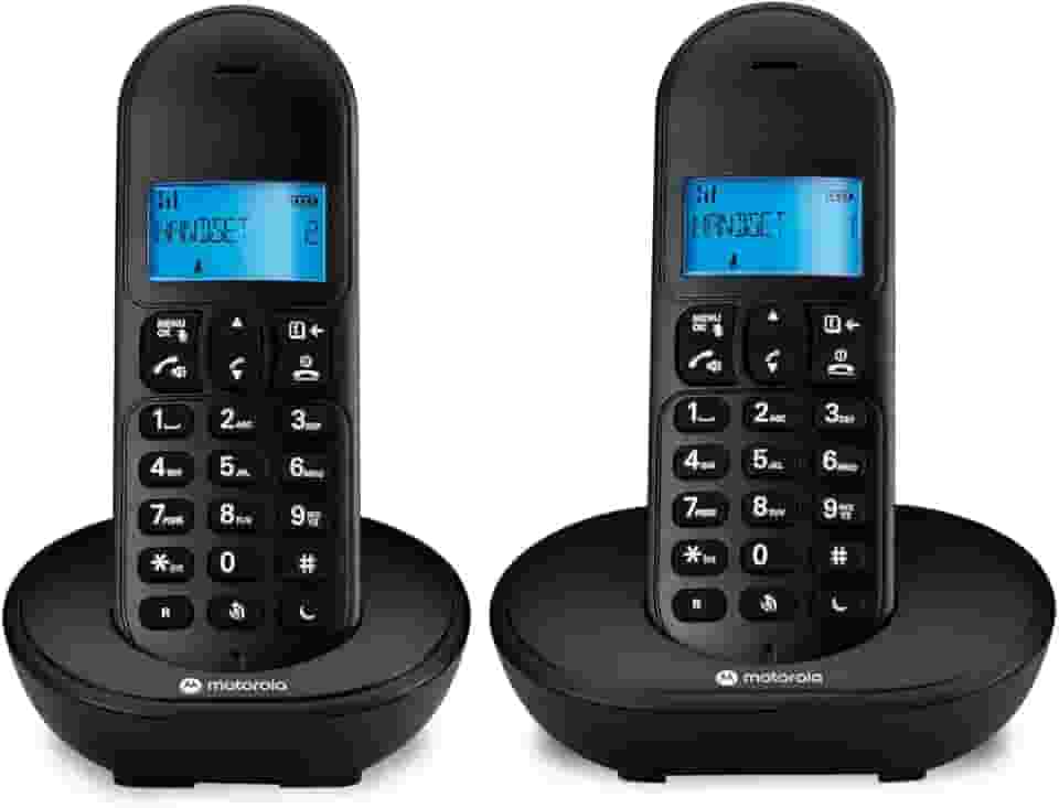 TELEFONE SEM FIO COM IDENTIFICADOR DE CHAMADAS E VIVA VOZ MT150-2 PRETO - 2 APARELHOS – MOTOROLA