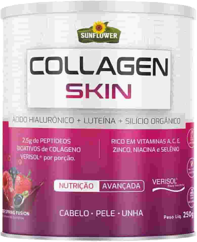 Colágeno Verisol Hidrolisado com Ácido Hialurônico + Luteína + Silício Orgânico - Collagen Skin Sunflower