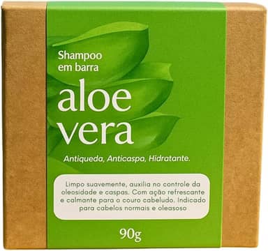 Shampoo em Barra Natural de Aloe Vera - Hidratação Anti Queda e Crescimento Capilar